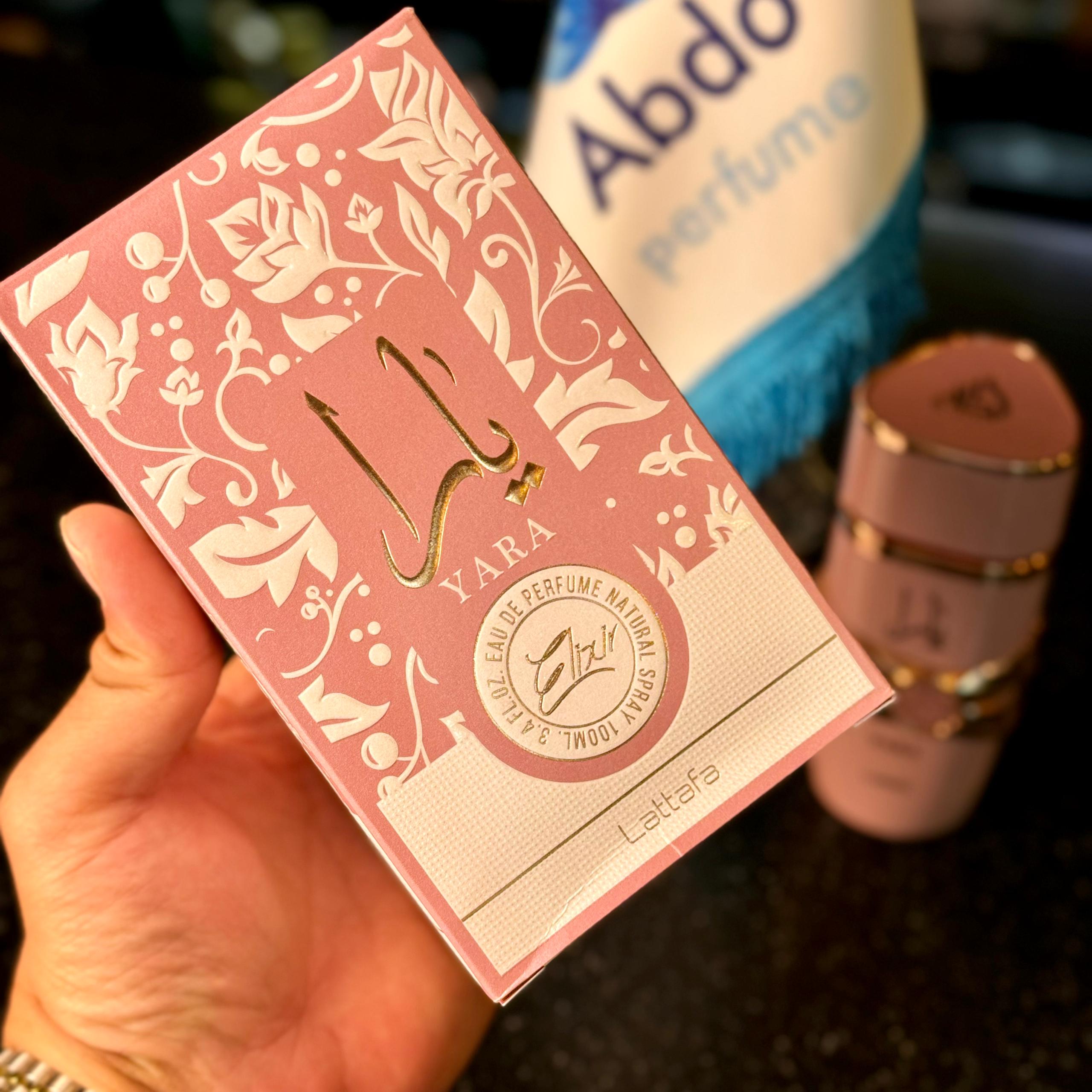 روی جعبه عطر و ادکلن یارا الکسیر لطافه